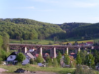 Panorama-Ansicht des Lengenfelder Viadukts.