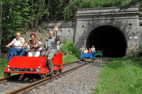 Draisinenfahrer am Entenbergtunnel